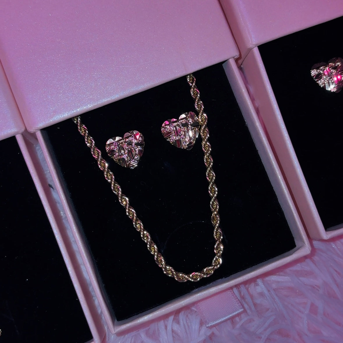 Heart Nugget Earrings + Necklace Set💰