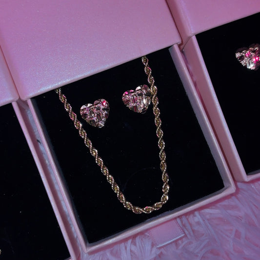 Heart Nugget Earrings + Necklace Set💰