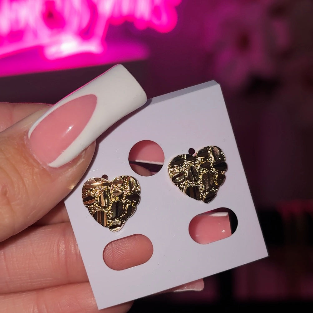 Nugget Heart Earrings